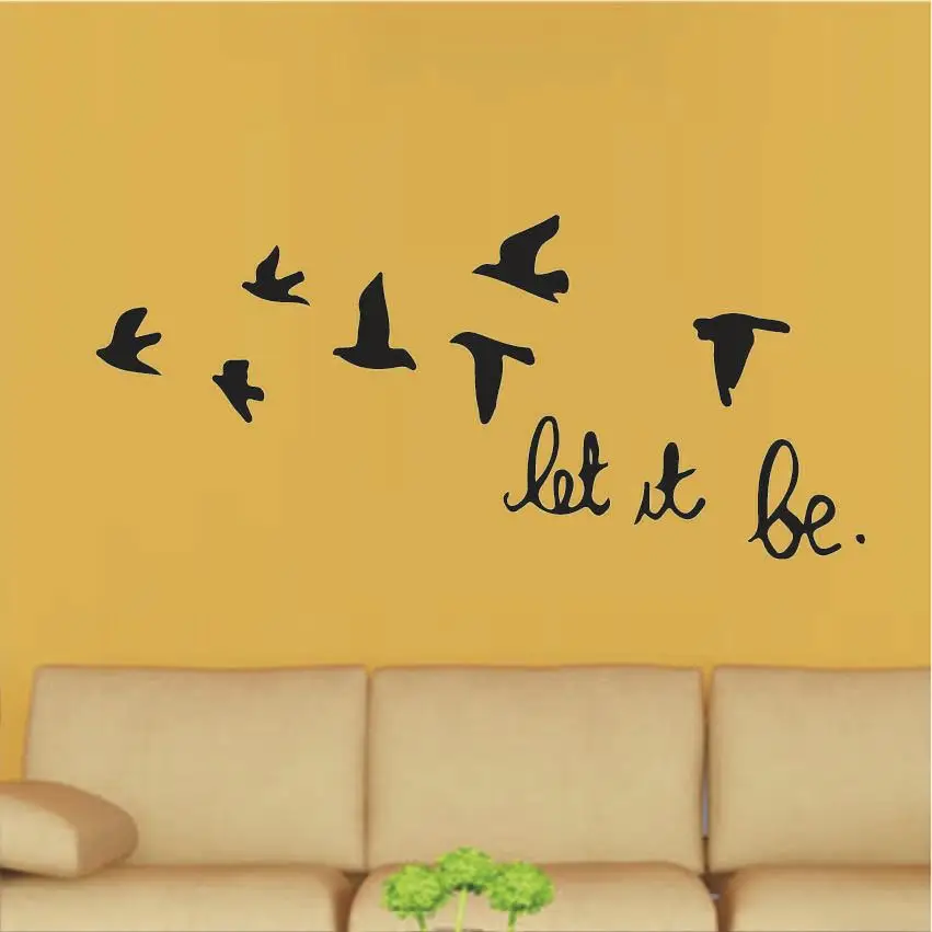 Let it be Black birds Dove виниловая настенная наклейка художественные настенные наклейки