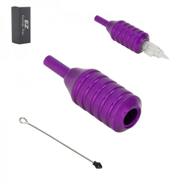 EZ Tattoo Grips 25mm Aluminum Cartridge  machine  Grips tube  Black Color fit all Tattoo Coil & Rotary Machine Free Shipping Purple