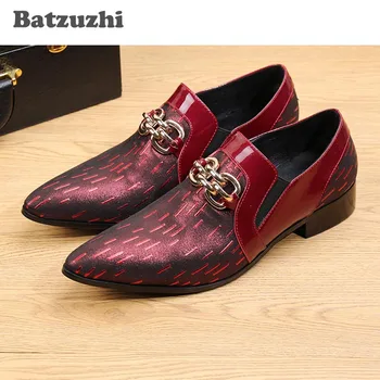 

Batzuzhi Luxury Pointed Toe Men Leather Dress Shoes Fashion Red Oxford Shoes Men, Party/Wedding/Stage Sapato Masculino, EU38-46