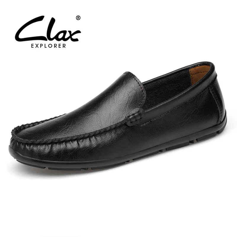 

CLAX Man Moccasins 2019 Men's Leather Shoes Slipons Casual Loafers Male Boat Shoe Breathable Soft