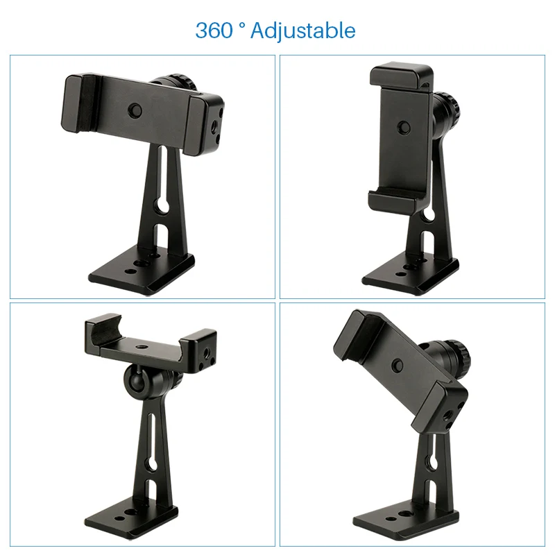  Ulanzi Adjustable ST-04 Tripod Mount Adapter Vertical 360 Rotation Phone Clipper Stand for iPhone X