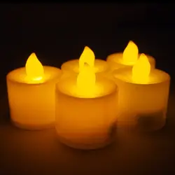 Новинка 2018 года 24 шт. подарок теплый белый Velas Led Decorativas Буги Янтарный свечение канделе каарсен с батарея дома праздничное освещение Лидер