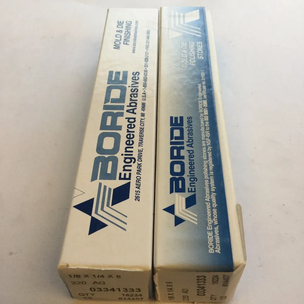 

Free Shipping 1/8*1/4*6" AO 220# Original USA Boride Engineered Abrasive Tools Mold & Die Polishing Stones 12Pcs/Box
