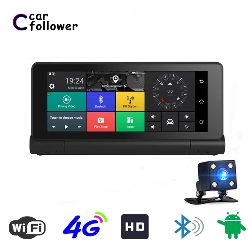 7 &quot4G Wifi ADAS Автомобильный видеорегистратор Dash камера Android 5 1 Full HD 1080P GPS навигация