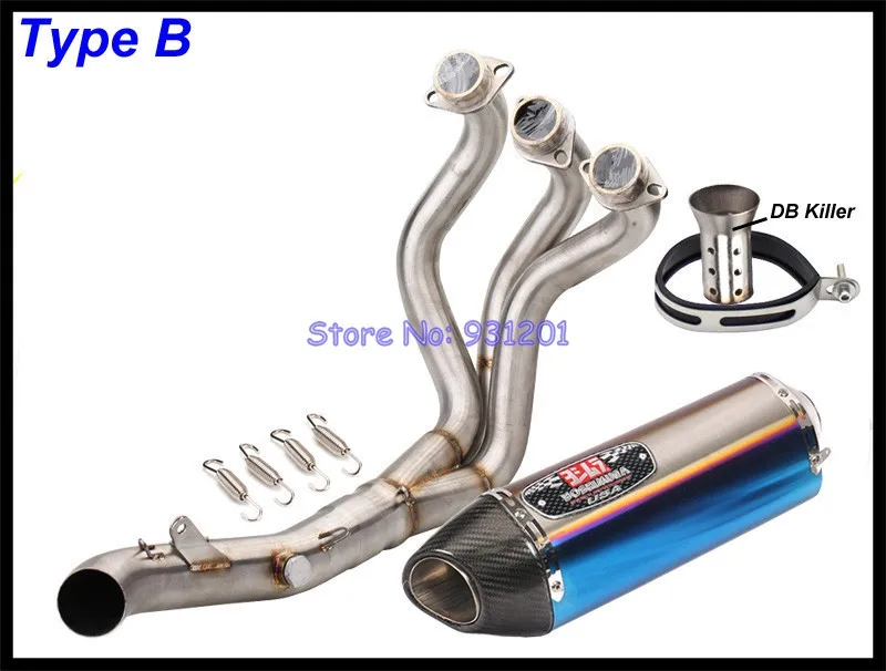 For Yamaha MT 09 MT09 FZ 09 FZ09 XSR900 Exhaust Full System Motorcycle Slip On Link Front Pipe Headers Yoshimura Muffler Escape - Цвет: Type B