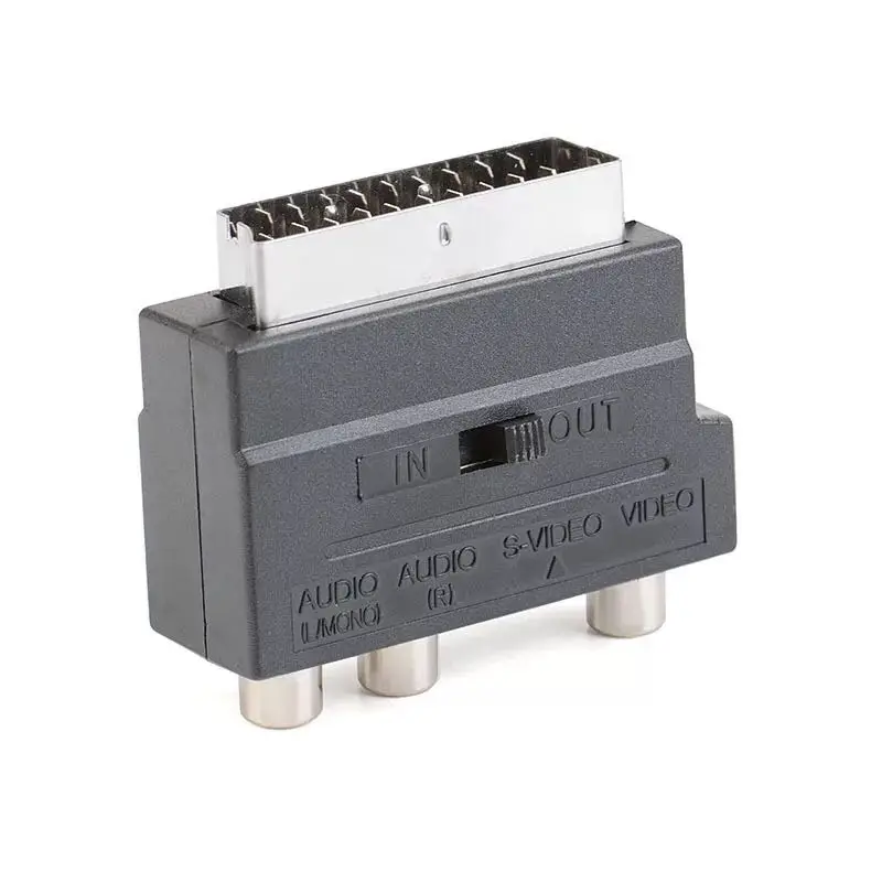 5 шт./лот 21 штырь SCART штекер на 3 RCA Женский S Video AV ТВ аудио разъем Scart