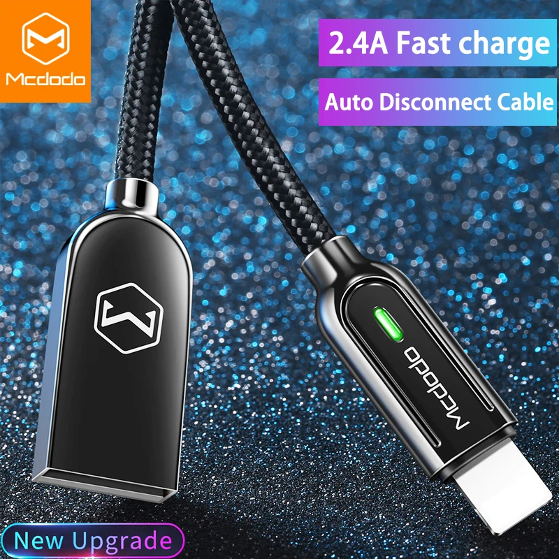 Mcdodo Auto Disconnect USB Cable 2.4A Fast Charging For iphone 13 12 Pro Max XS 11 6 7 8 Plus