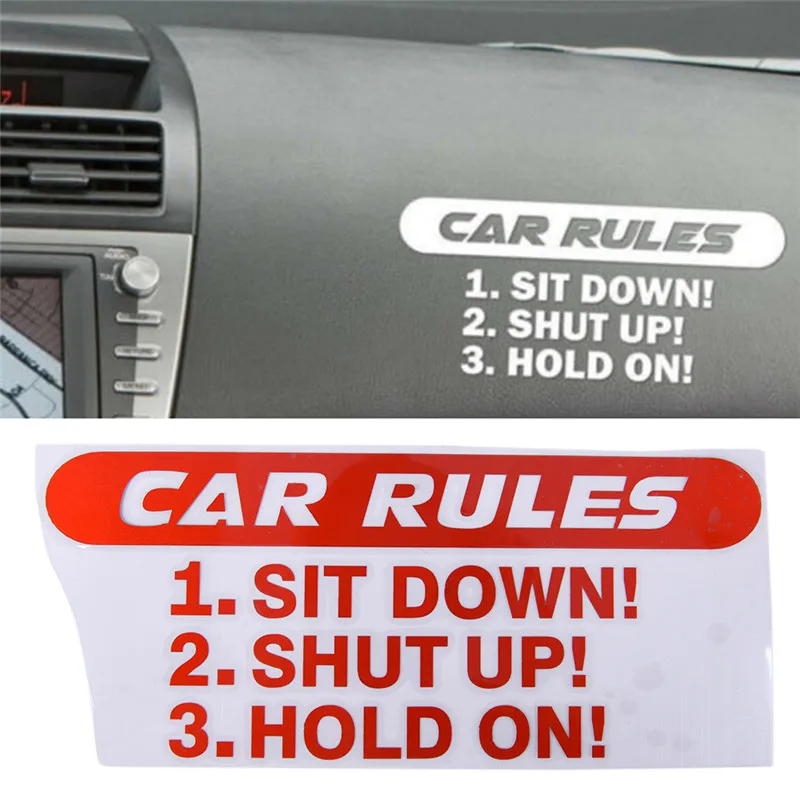 Funny Auto CAR RULES Decal Slammed Car Truck Vinyl JDM Racing
