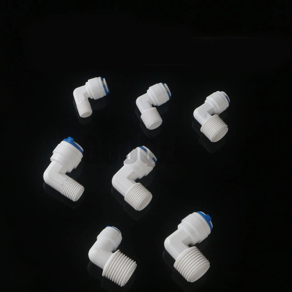 Ro 水肘クイックカップリング継手 1 4 3 8 Od ホース 1 4 3 8 1 2 Bsp 逆浸透システムプラスチックパイプコネクタ Pipe Fittings Aliexpress