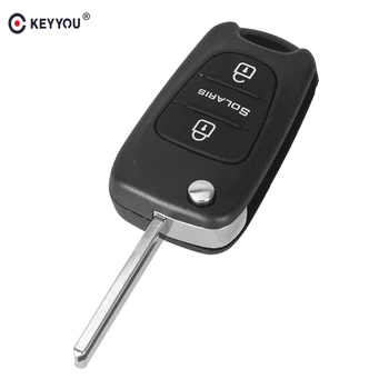 

KEYYOU 10x 3 Button Replacement Flip Folding Remote Key Shell Car Key Case Cover Fob For Hyundai Solaris Auto Blank Key Case