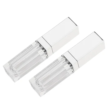 

2PCS 3ML Reusable Empty Lip Gloss Balm Tube Bottle Container Vials with Mirror