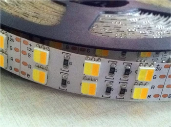 

5m 12V 5050 120LEDs/m LED CT color temperature adjustable strip(warm white/cool white);28.8/m;one led with two colors together