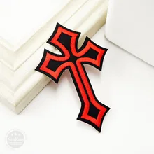 Cruz (Tamanho: 6.5x10.5 cm) DIY Emblemas De Pano Consertar Decorar Calça Jeans de Patch Saco de Roupas do Vestuário de Costura decoração Applique Manchas Crachá