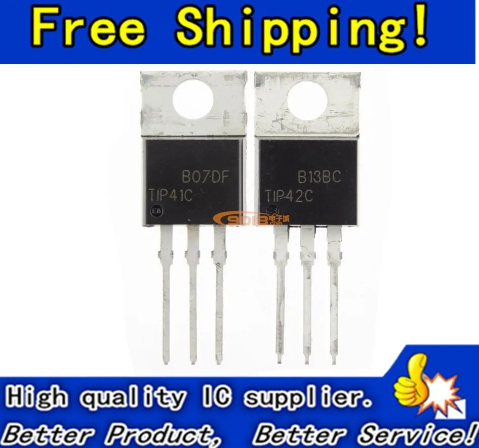 Free shipping 40pcs/lot TIP41C TIP42C Darlington transistor pair tube