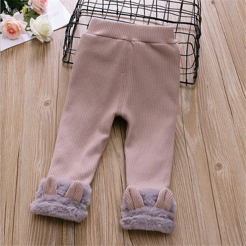 

Baby Girls Legging Warm Thicnk Velvet Cartoon Autumn Winter Pants Cotton Kids Trouser Infant Girl Clothes 1 2 3 4 Years Old
