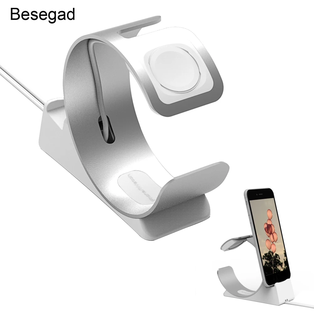Besegad держатель для зарядной станции из алюминиевого сплава iPad Air Pro iPhone 8 7 6 6S Apple Watch