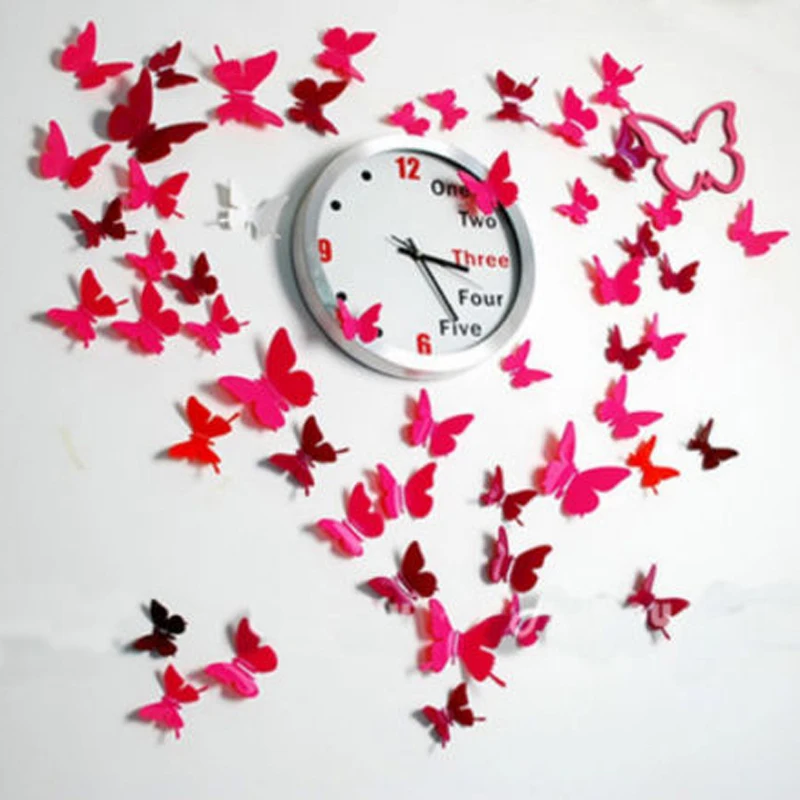 

Sale 12pcs/lot PVC 3D Waterproof Butterfly Wall Stickers Decor Art For Switch Refrigerator Kids Living Room Wall Home Decoration