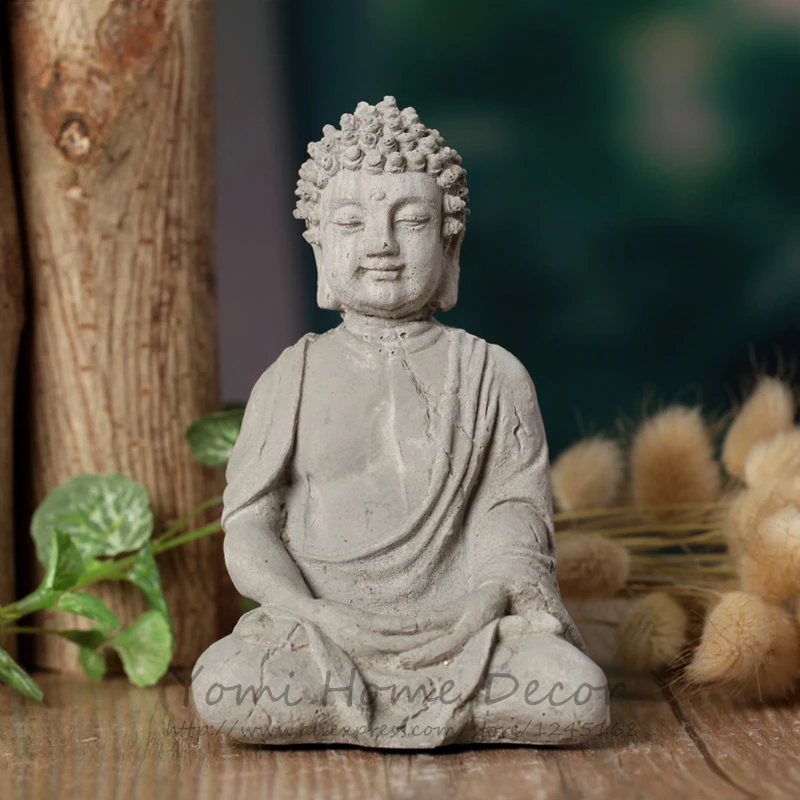 4.33" Handmade Buddha Statue Resin Home Decoration Feng Shui Decorative
