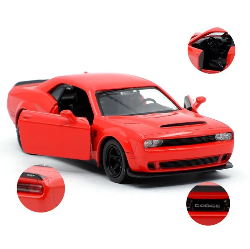 1:36 Масштаб Модель Dodge Challenger сплав игрушка для автомобиля литая под давлением