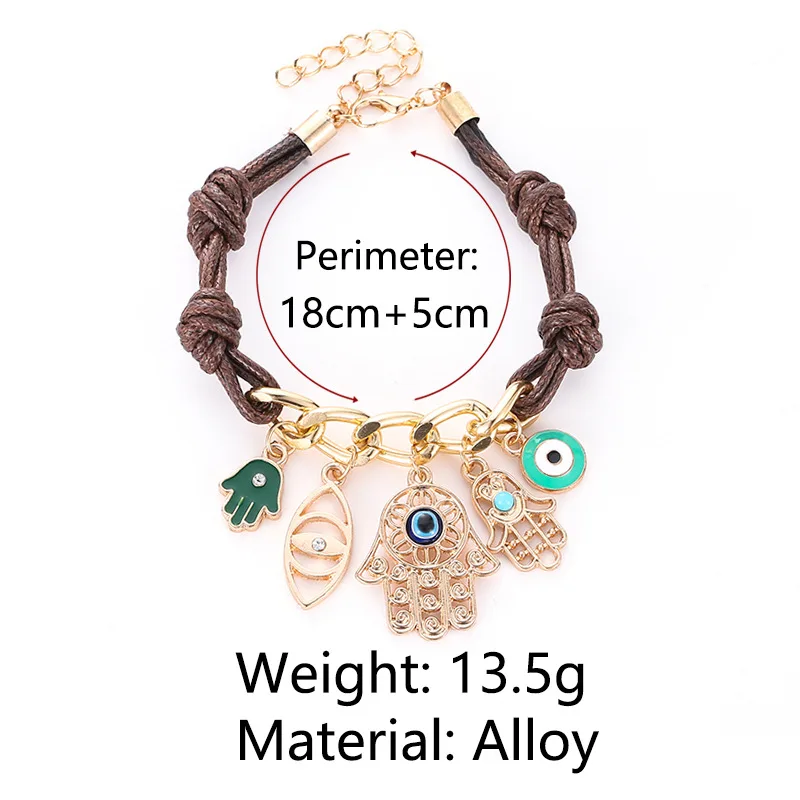 Vintage-Style-Devil-Eyes-Five-Pendants-Knit-Golden-Personalized-Bracelets-For-Women (3)