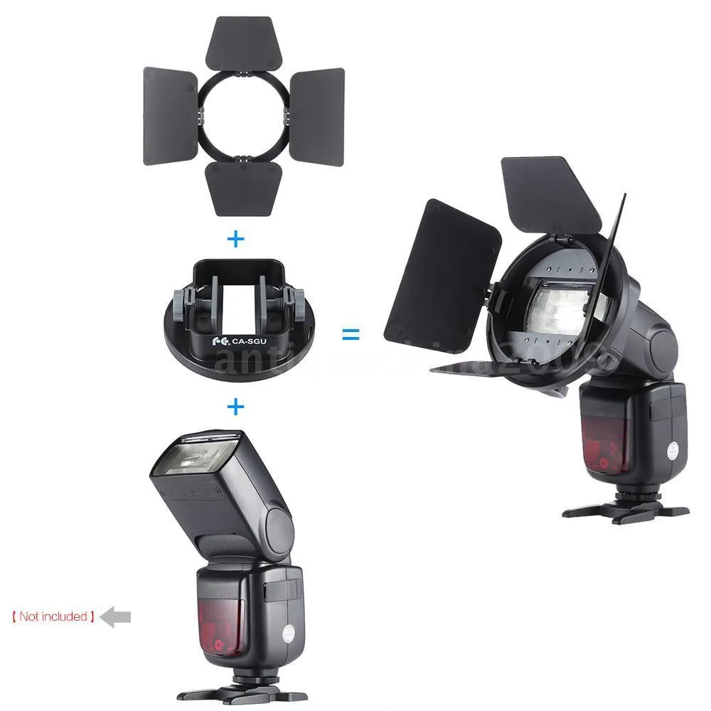 K9 Универсальное крепление вспышки адаптер CA-SGU с SGA-BD4 Barndoor для Canon Nikon YongNuo Godox Вспышка Speedlite