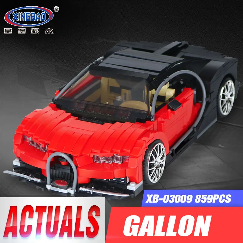 

XingBao 03009 859Pcs Creative MOC Technic Series The Gallon Supercar Set Children Educational Building Blocks Bricks Toys Model