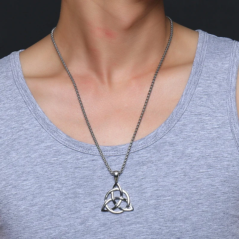 Vnox блокированный кулон-узел для мужчин ожерелье из нержавеющей стали yhth теологическая тегия символ крест мужские ювелирные изделия 2" цепь