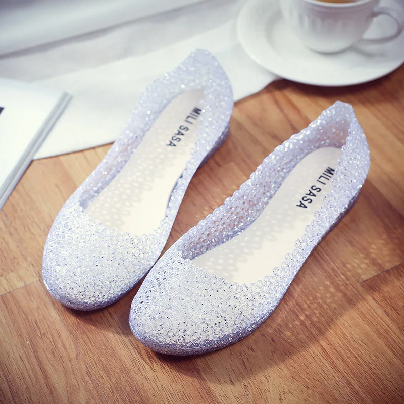 

2019 spring and summer new women's shoes flat bird's nest hole shoes sandals plastic jelly shoes hollow single shoes