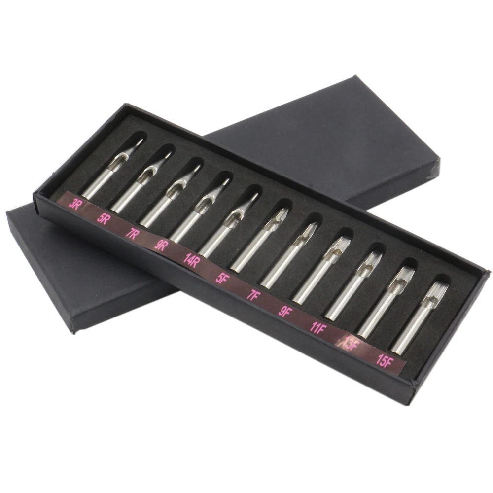 

11pcs/lot Stainless Steel Tattoo Tips Kit Nozzle 11 Sizes Assorted Tattoo Mixed Tips For Tattoo Needles & Machine Free Shipping