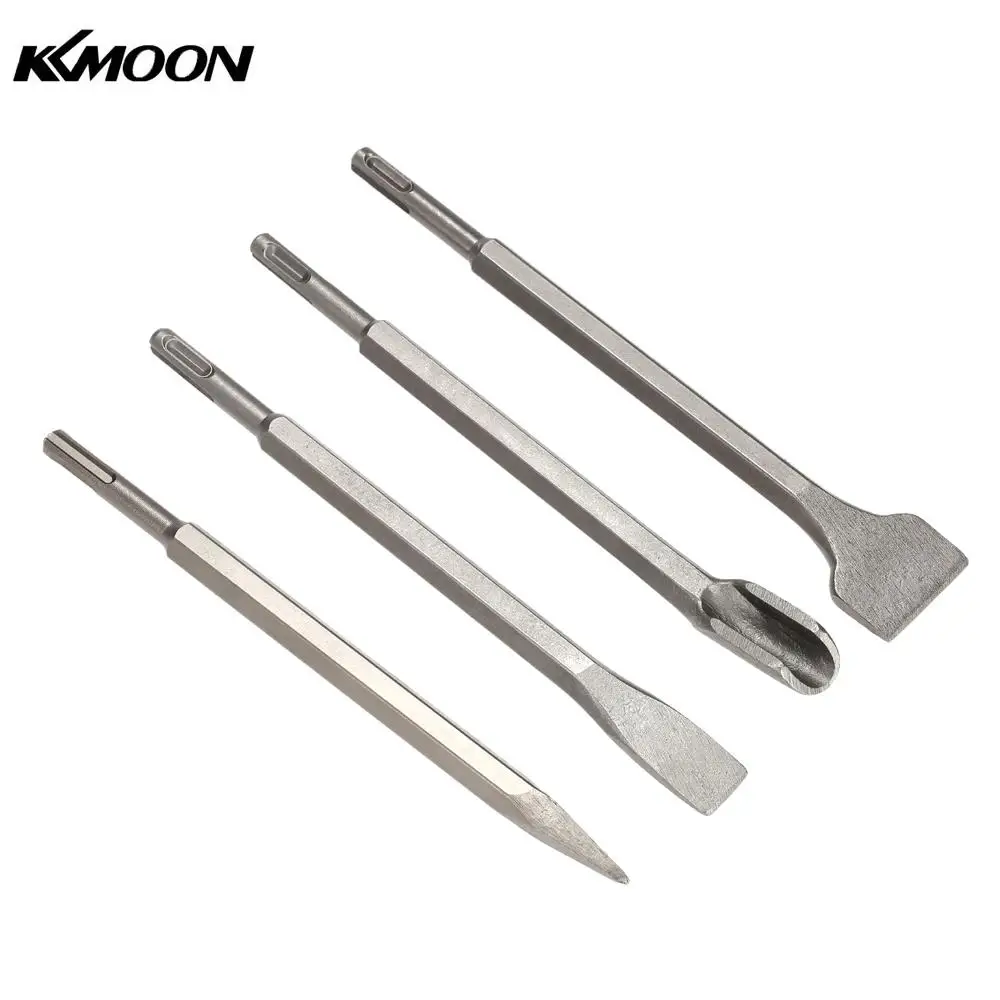 

4pcs SDS Plus Chisel Set Point Groove Gouge Flat Chisels electric Hammer chisel concrete/brick/wall/tile slotting drilling 250mm