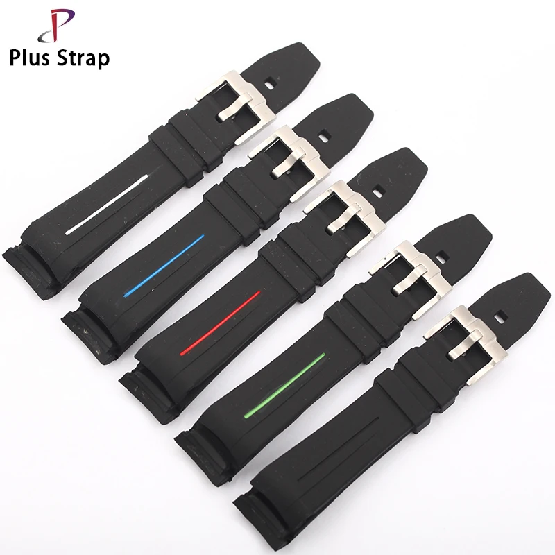 Plus Strap Rubber Waterproof Man Watchband Individuality Colorful Strap For 20MM Submariner Watch Stainless Steel Pin Watchstrap
