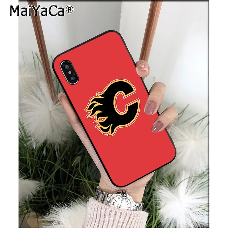 MaiYaCa Calgary Flames ТПУ Мягкие аксессуары для телефонов чехол для телефона для Apple iPhone 8 7 6 6S Plus X XS MAX 5 5S SE XR Чехол для мобильного телефона s