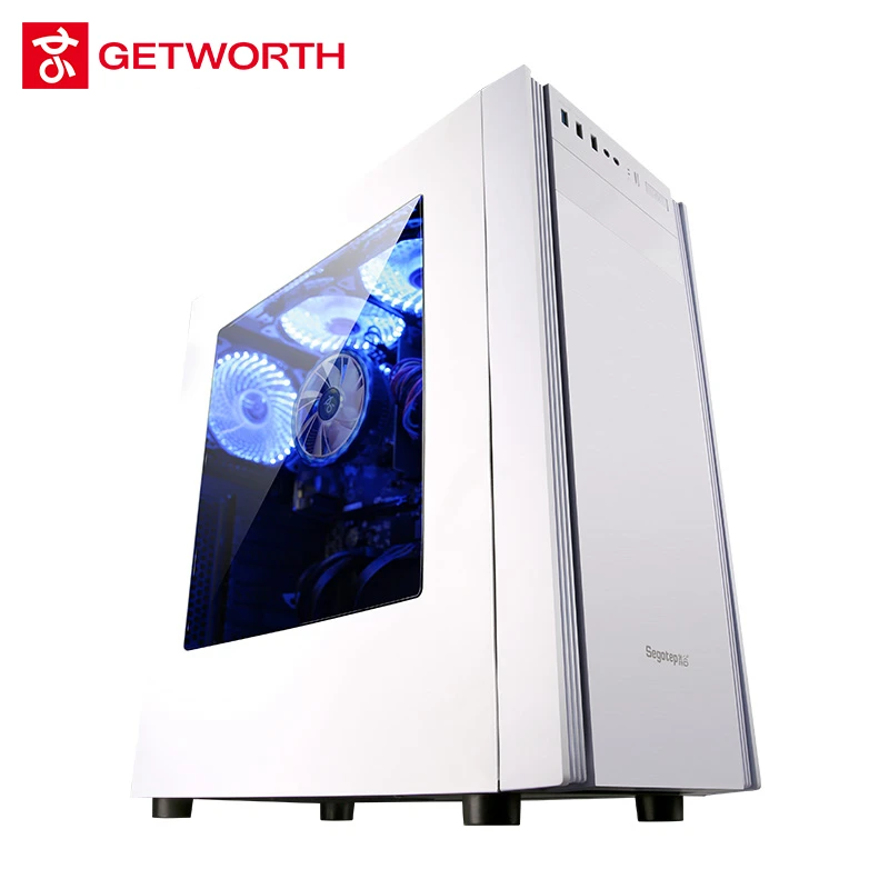 GETWORTH S4 Intel I3 8100 офис игровой компьютер настольных ПК 1 ТБ HDD 16 GB Оперативная память Office для дома Desktop 400 W PSU 3 Бесплатная белый поклонников