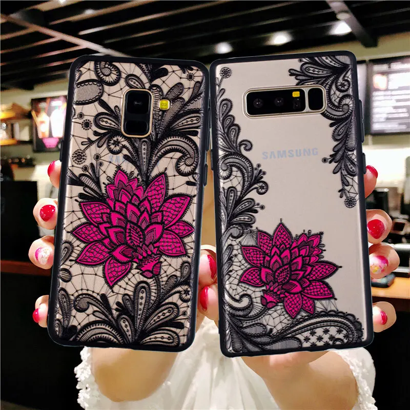 

3D Relief Lace Mandala Vintage Flower Case For Samsung Galaxy J2 Pro J4 J6 J8 2018 J3 J5 J7 2017 Note 8 9 Hard PC + TPU Cover