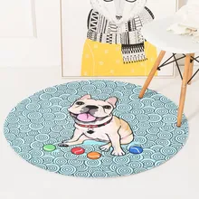 Французский бульдог коврики для собак Детские ползающие Нескользящие круглые коврики для гостиной коврик для ванной серии Созвездие 60-150 см R591