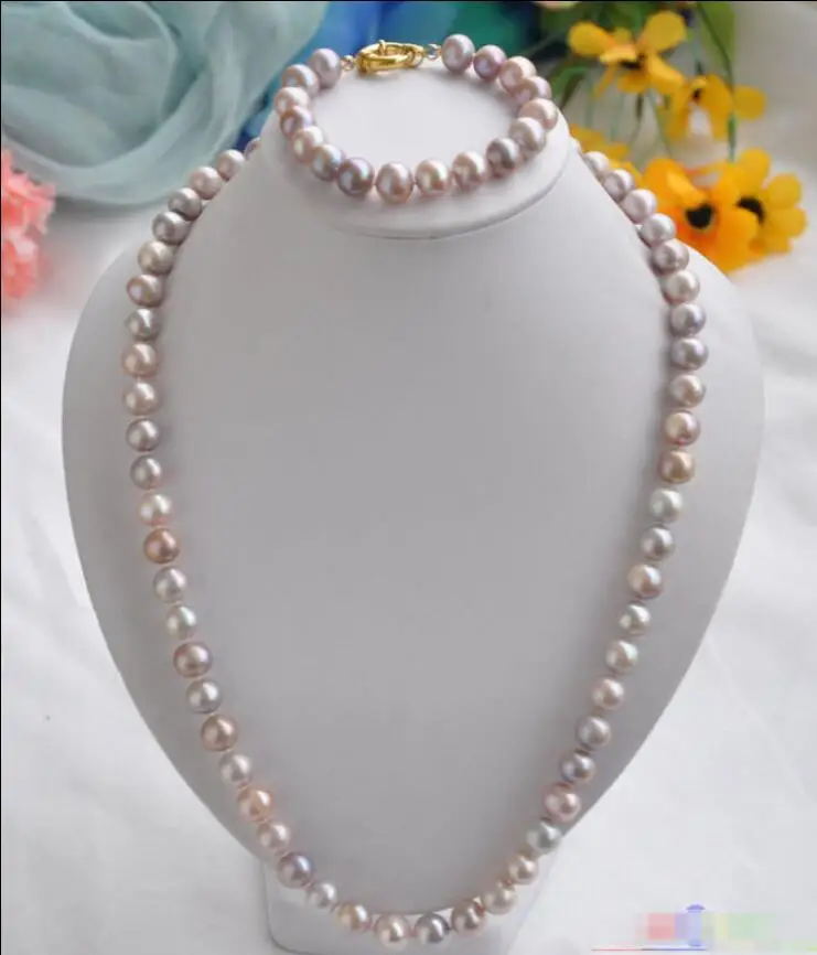 

Hot sale new Style >>>> 11mm lavender round freshwater pearl necklace bracelet