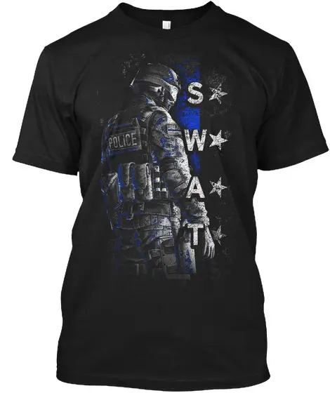 Thin Blue Line: Swat Popular Tagless Tee T-Shirt | Мужская одежда
