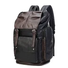 Модный рюкзак контрастного цвета, Большой Вместительный трендовый рюкзак с пряжкой на ремне, повседневная школьная сумка для мужчин, водонепроницаемый рюкзак для путешествий на открытом воздухе