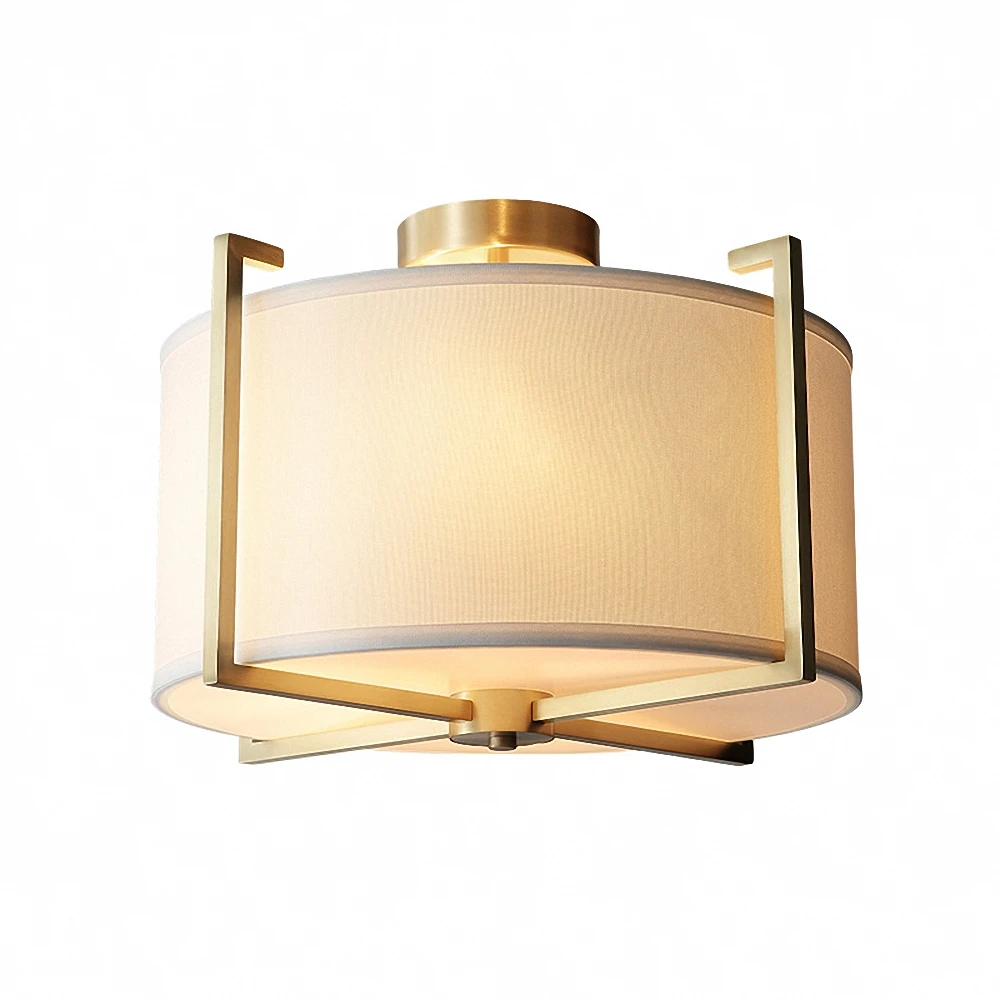 

Gewu Copper Chinese style Round E27 Bulb Ceiling Lights 513 Suitable for bedroom dining room study room Decorative light 45*30cm
