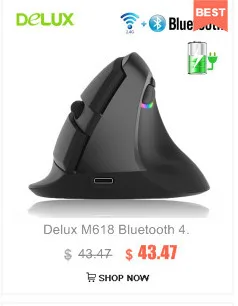 Delux M618X Проводная эргономичная Вертикальная мышь USB СВЕТОДИОДНЫЙ светильник лазерный игровой компьютер 6D мышь 4000 dpi мышь для ноутбука Overwatch