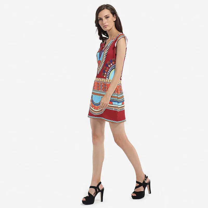 2018 Fashion Bohemia Dresses for Women Summer Dresses One Step Skirt African National wind Print Dress Dashiki skirt Clothes