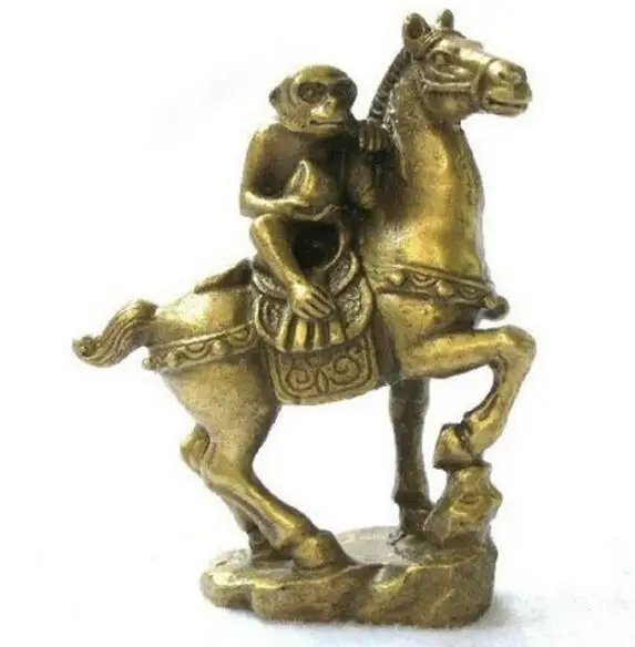 

67110237+++Small Collectibles Brass Monkey&Horse Statues