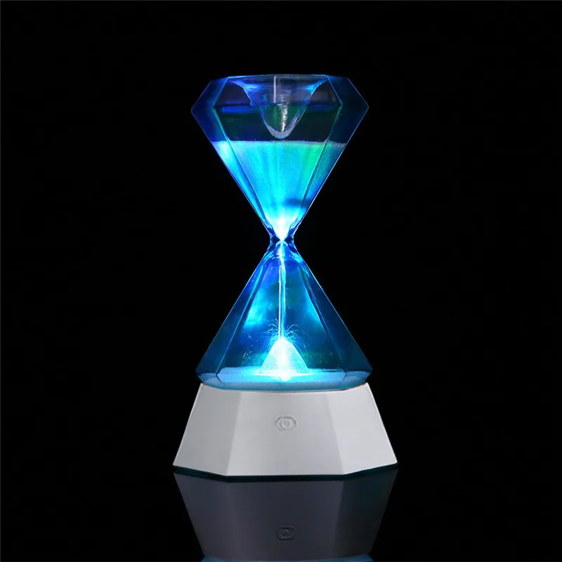 RGB домашний песочные часы ночник кристалл алмаз лампа-часы романтическое настроение свет настольная лампа для прикроватной детской комнаты украшения