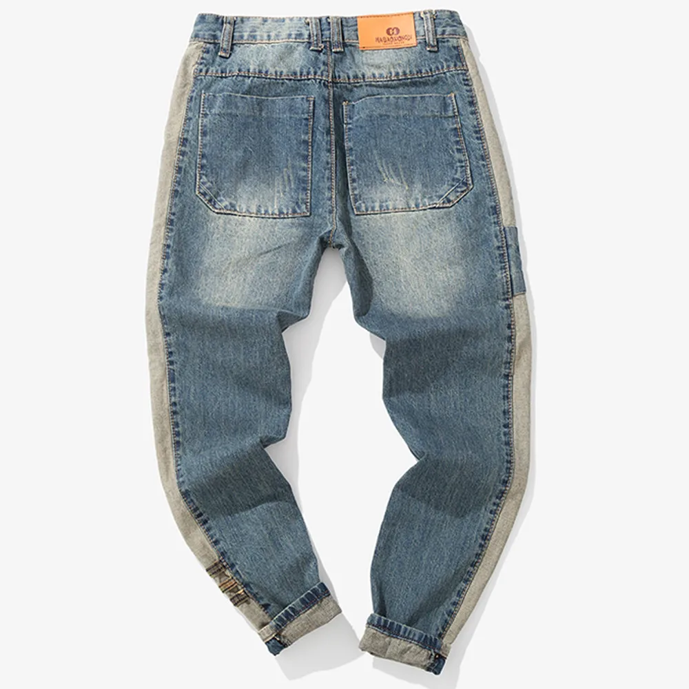 2019 летние мужские повседневные осенние джинсовые хлопковые винтажные рабочие брюки в стиле хип-хоп повседневные штаны для бега hombre