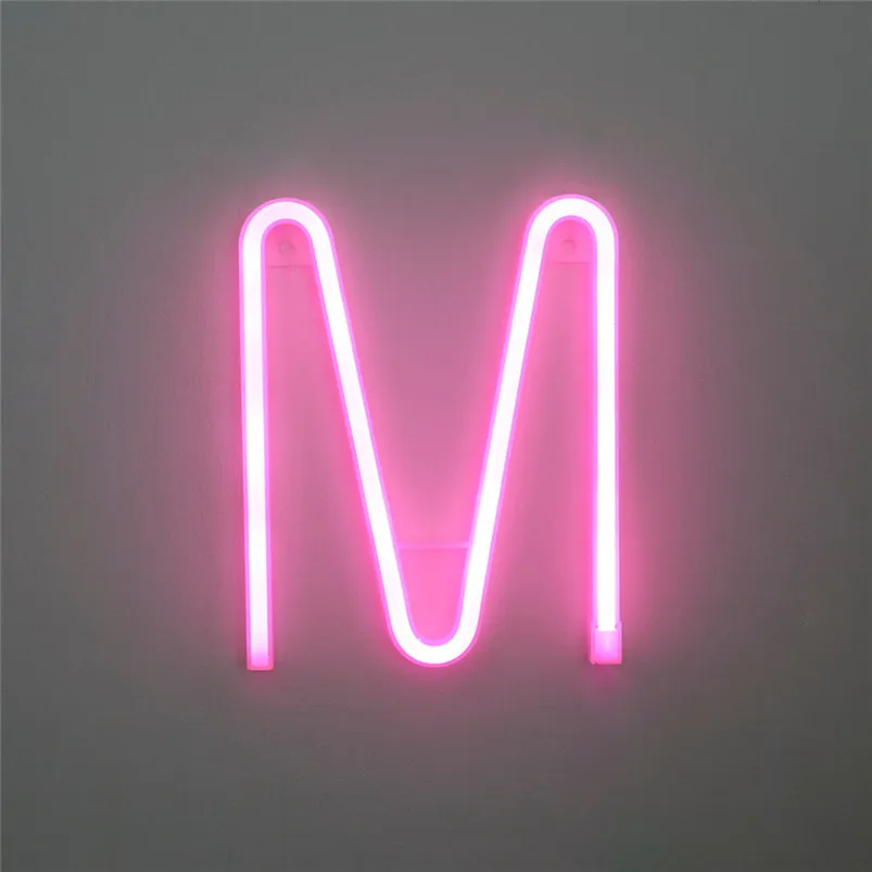 LED Letter Night Lights Plastic Light Up Letters Standing Hanging Warm Pink Light Home Decor Luces Led Decoracion 40JUL2227
