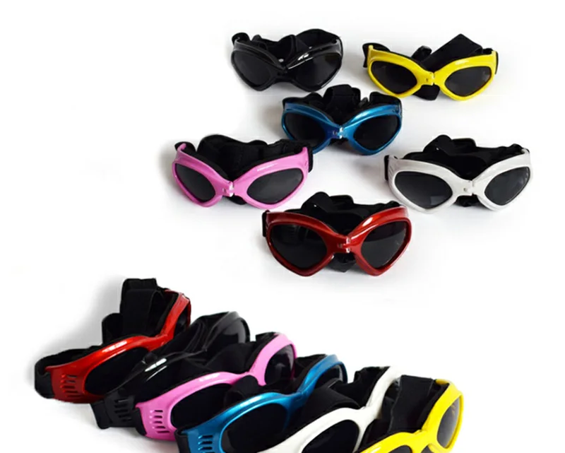 6 цветов, складные собачьи очки для домашних животных, средние и маленькие собачьи очки, очки для животных, водонепроницаемые защитные очки для собак, УФ солнцезащитные очки