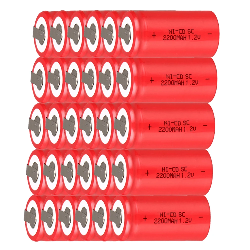 

Lowest price 30 piece SC battery 1.2v batteries rechargeable 2200mAh nicd battery for power tools akkumulator