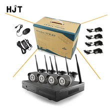 New Wireless wifi 4ch NVR with 4ch 960p 1.3mp Wireless IP bullet Camera black Metal 36 IR night vision CCTV System Onvif 2.1P2P