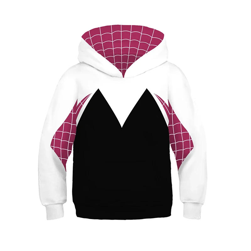 

Kids Girls Boys Spider-Man Gwen Stacy Cosplay Costumes Hoodie 3D Spider Verse Mile Sweatshirts Fashion Pullover Tops Clothing