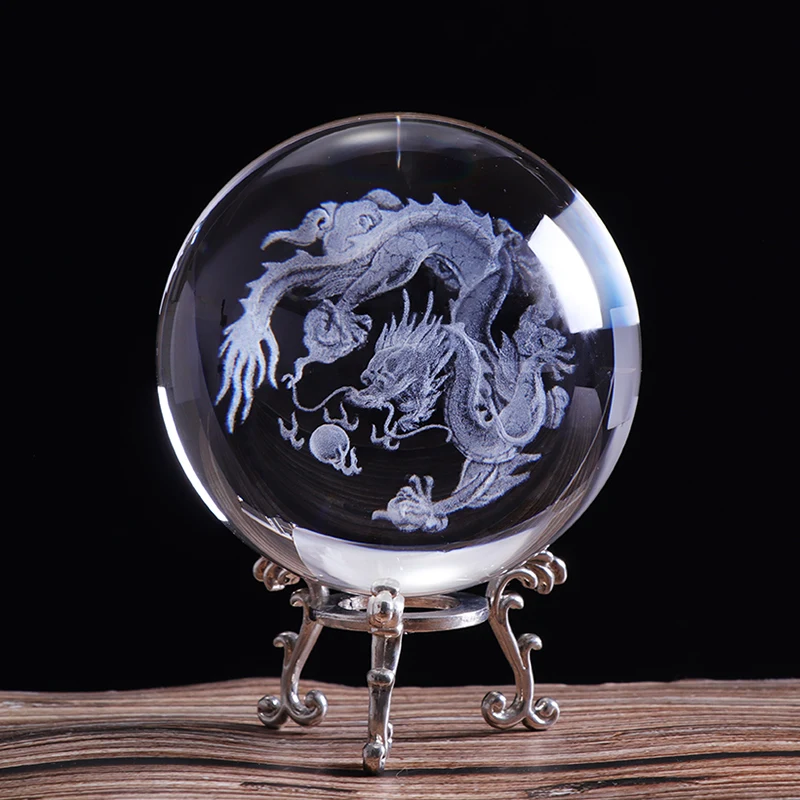 60mm 80mm 3D Crystal Dragon Ball Miniature Figurine Sphere Laser 